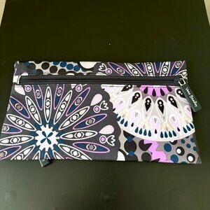 Vera Bradley Purple Two Sided Pencil Pouch- New
